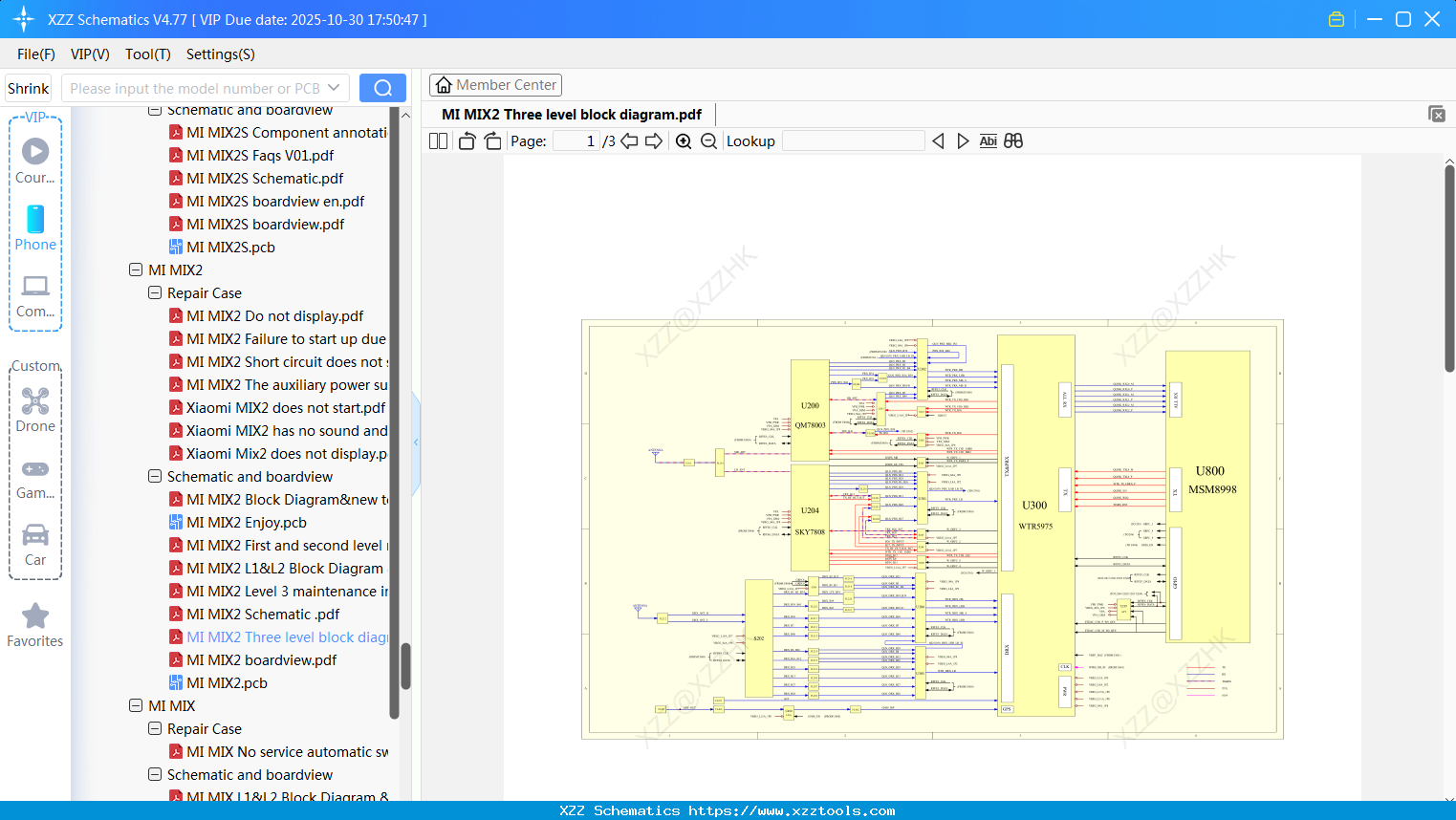Xiaomi MI MIX2 Three Level Block Diagram
